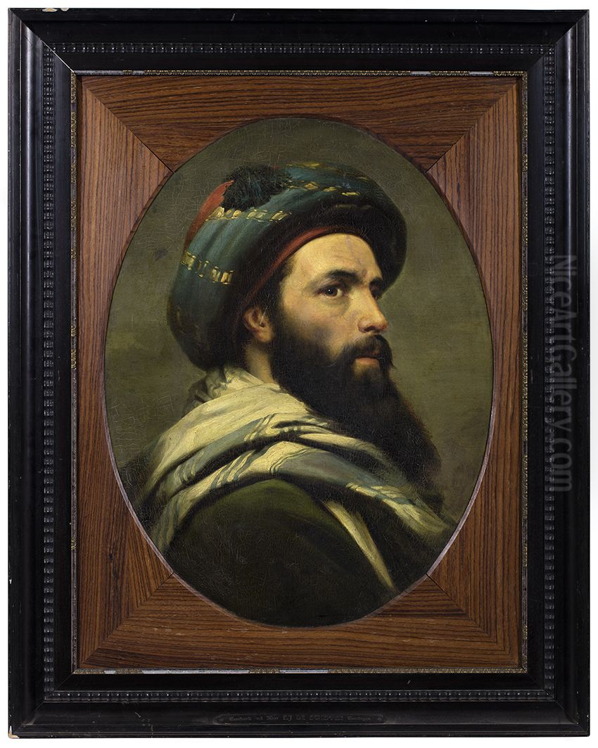 Otto Eerelman als Oosterse vorst, op ongeveer 26-jarige leeftijd, Oil Painting by Pieter Van der Ouderaa