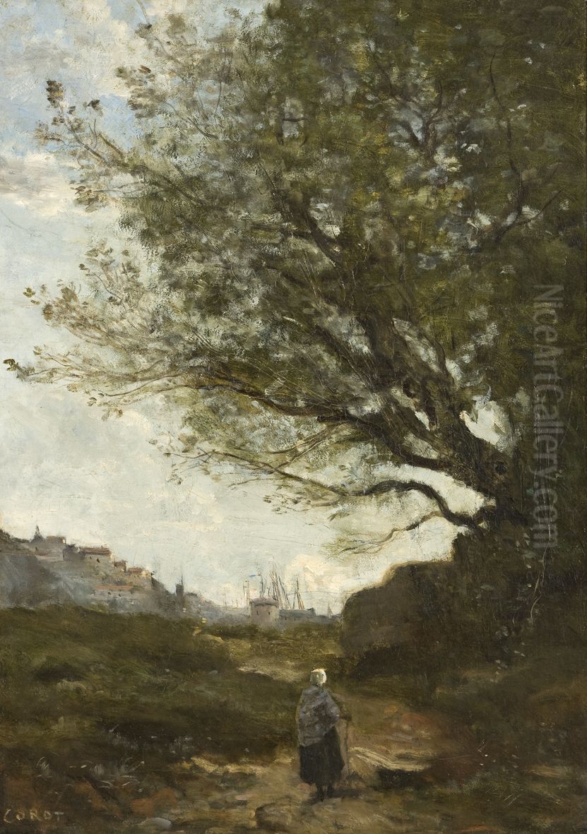 La Rochelle Oil Painting by Jean-Baptiste Camille Corot
