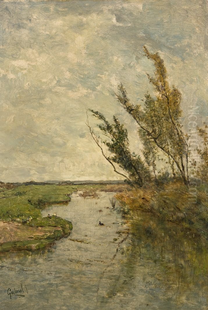 Polderlandschap Oil Painting by Paul Joseph Constantine Gabriel