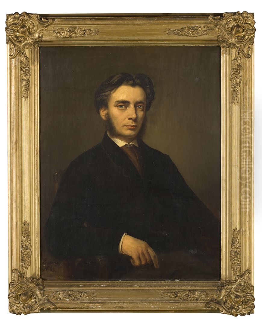 Portrait of Paulus Kikkert (1839-1909) Oil Painting by Jan Ensing