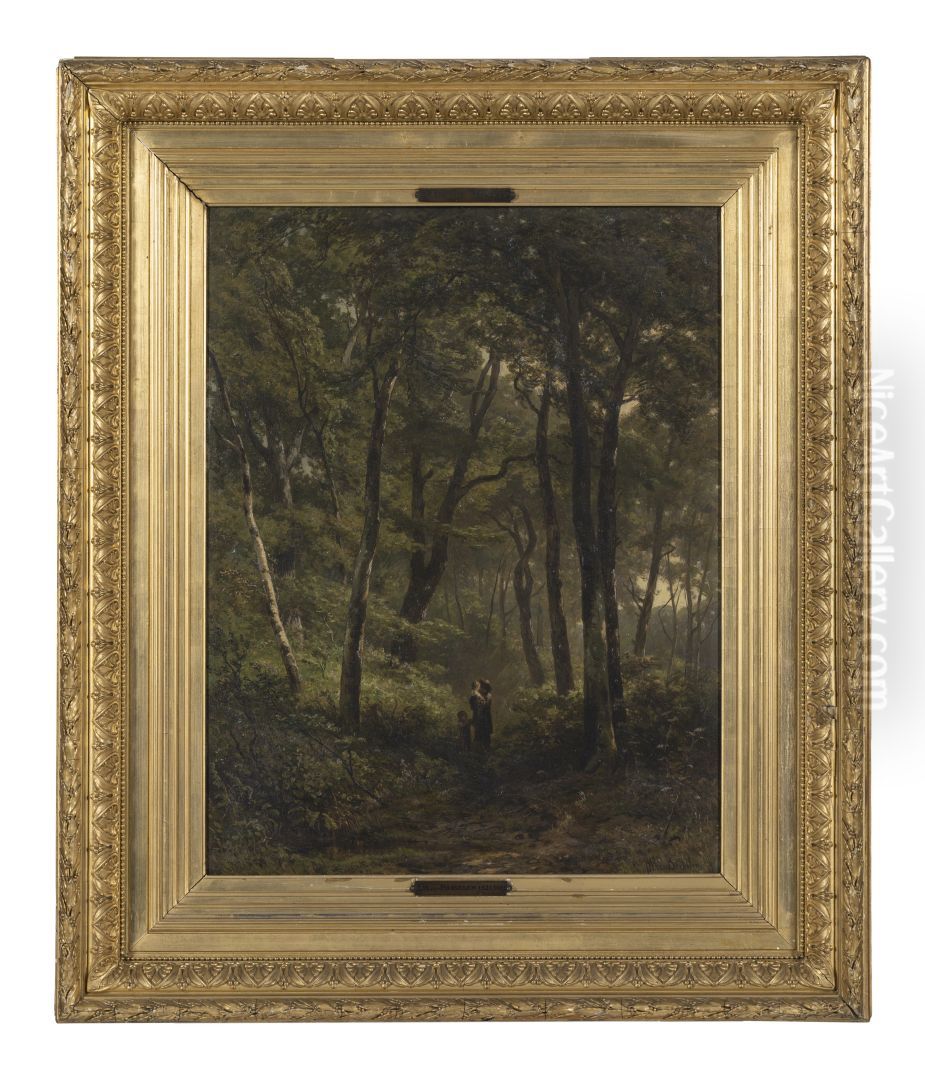 Landschap, Oil Painting by Jan Willem Van Borselen