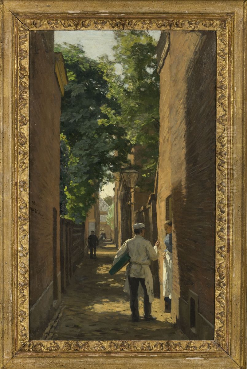 Street gossip Oil Painting by Willem Bastiaan Tholen