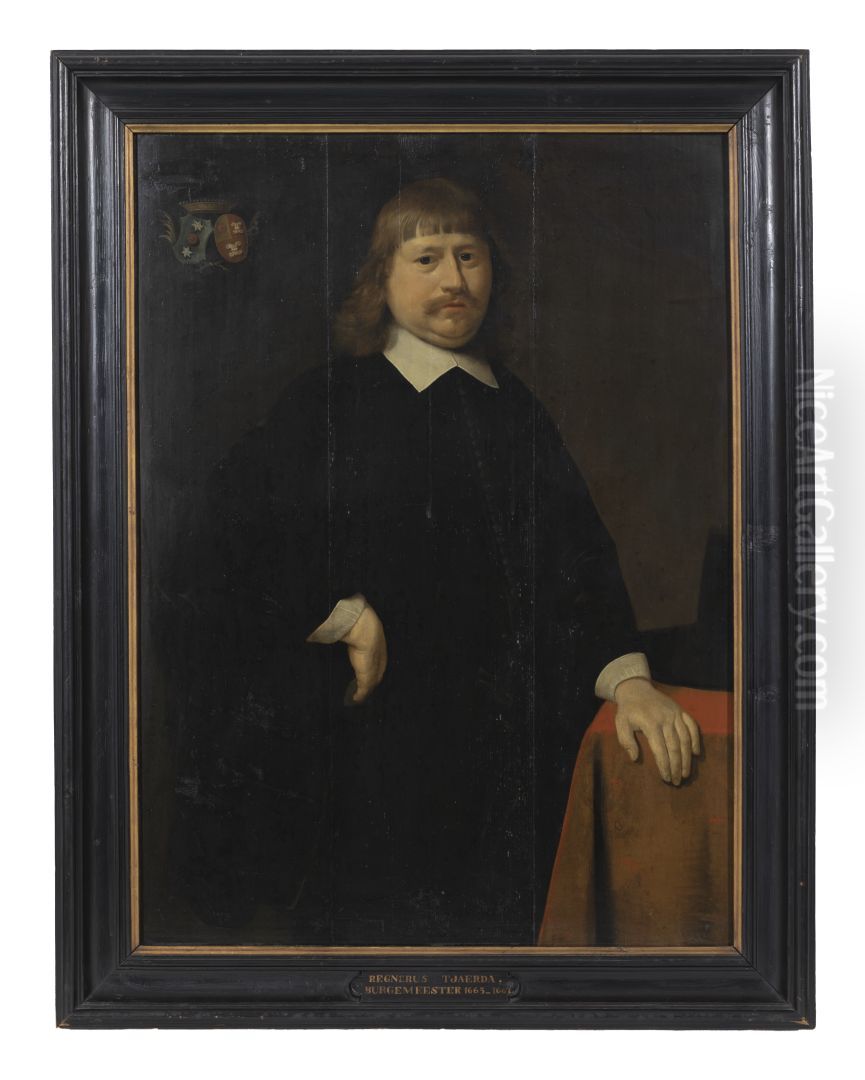 Portrait of Regnerus Tjaerda (?-1668), echtgenoot van Johanna Folckers Oil Painting by Jan de Stomme