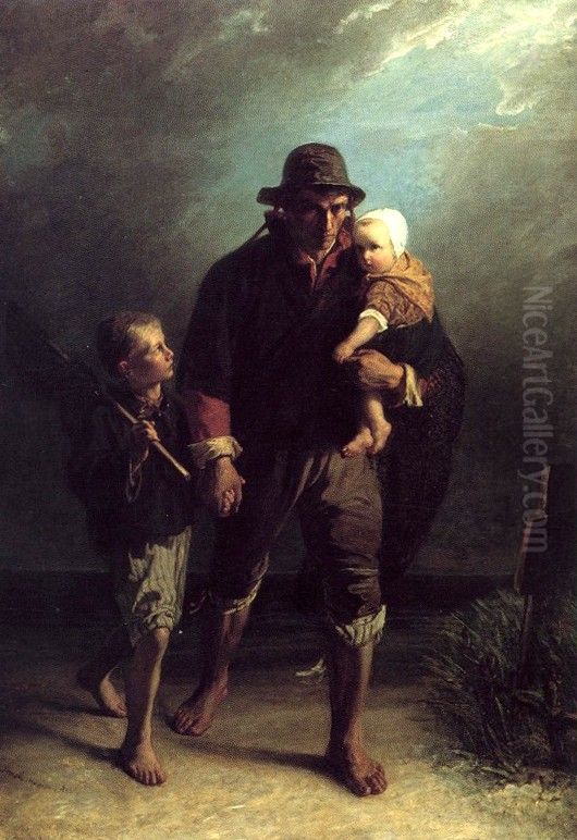 Langs het kerkhof Oil Painting by Jozef Israels