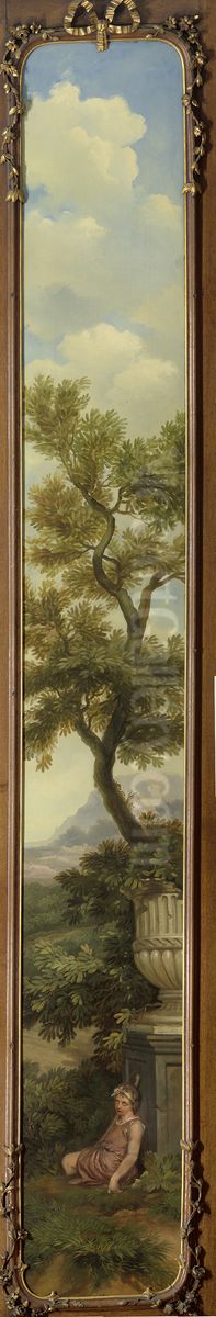 Arcadisch landschap met een slapende jongen onder een boom Oil Painting by Jurriaen Andriessen