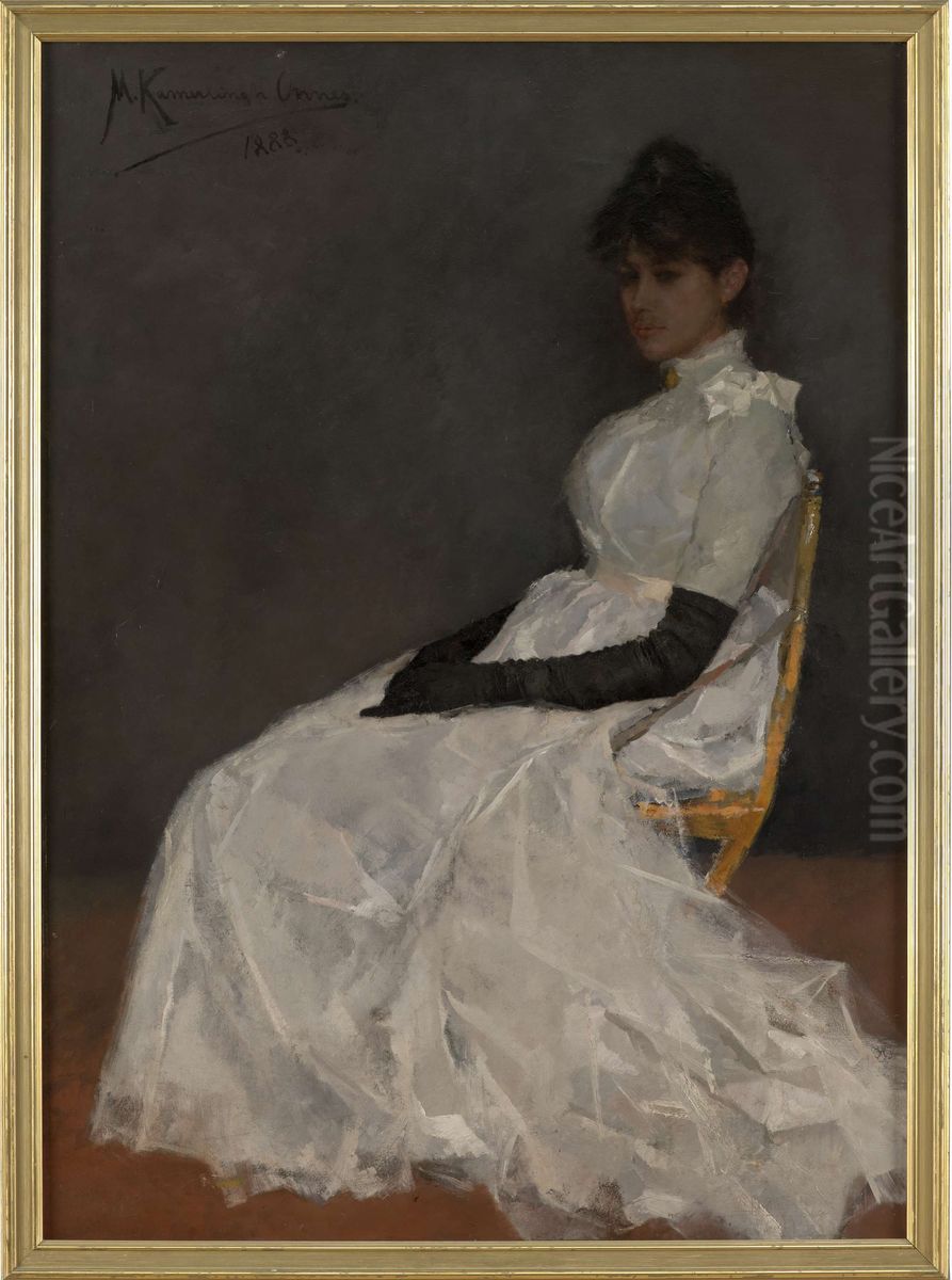 Portrait of Jenny Kamerlingh Onnes Oil Painting by Menso Kamerlingh Onnes