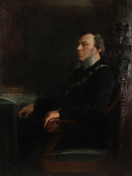 Portret van Sjoerd Anne Vening Meinesz (1833-1909) Oil Painting by Pieter De Josselin De Jong
