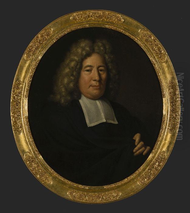 Portret van Johannes Texelius Oil Painting by Pieter van der Werff