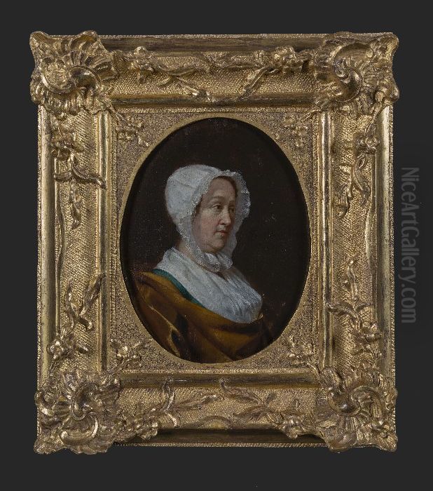 Portret van Marietje Mooy of Mooij (1695-1762) Oil Painting by Jan Stolker