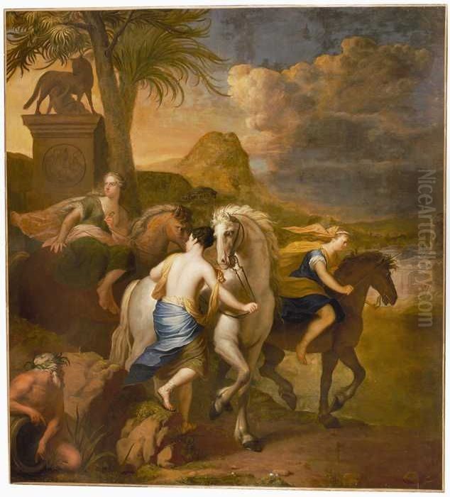 Cloelia aan de Tiber Oil Painting by Elias Van Nijmegen