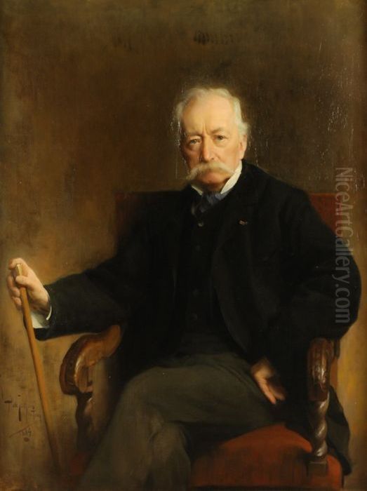 Portret van Charles Rochussen (1814-1894) Oil Painting by Pieter De Josselin De Jong