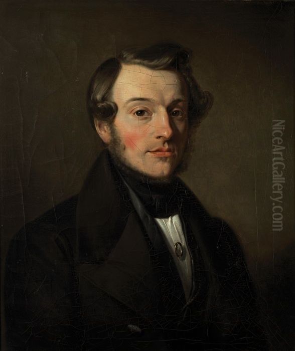 Portrait of Isaac Pierre Montauban van Swijndregt (1811-1879) Oil Painting by Nicolaus Montauban van Swijndregt