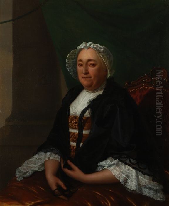 Portret van Ignatia Maria Visch (1713-1774) Oil Painting by Dionys Van Nijmegen