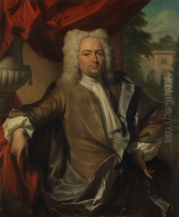 Portret van Willem Schepers (ca. 1684-1750) of Jacob Visch (ca. 1690-1729) Oil Painting by Philip van Dijk