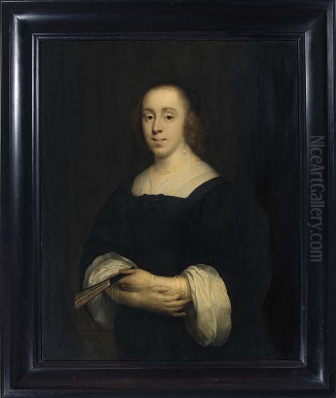 Portrait of a woman, 1652 Oil Painting by Cornelis Janssens van Ceulen