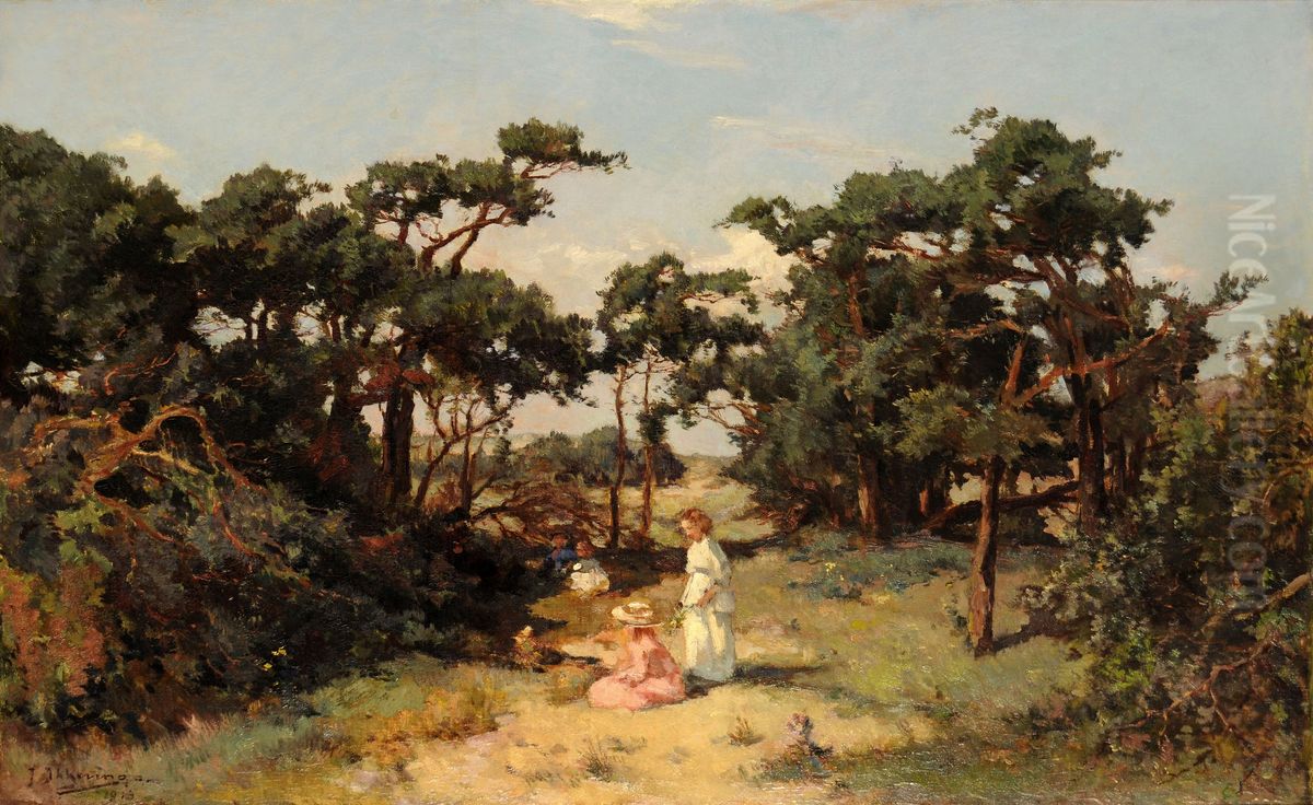 Zomer Oil Painting by Johannes Evert Hendrik Akkeringa