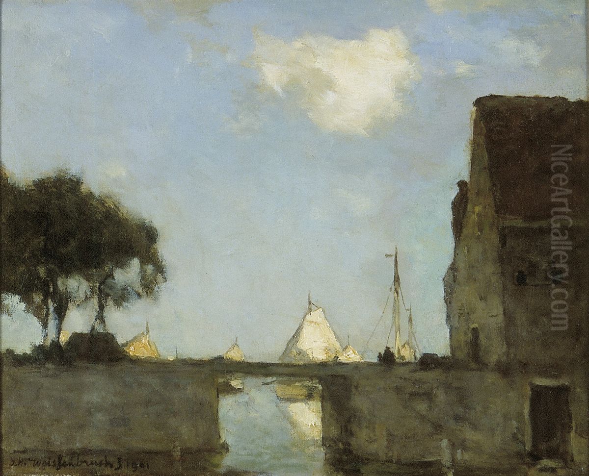 Te Noorden bij Nieuwkoop Oil Painting by Johan Hendrik Weissenbruch