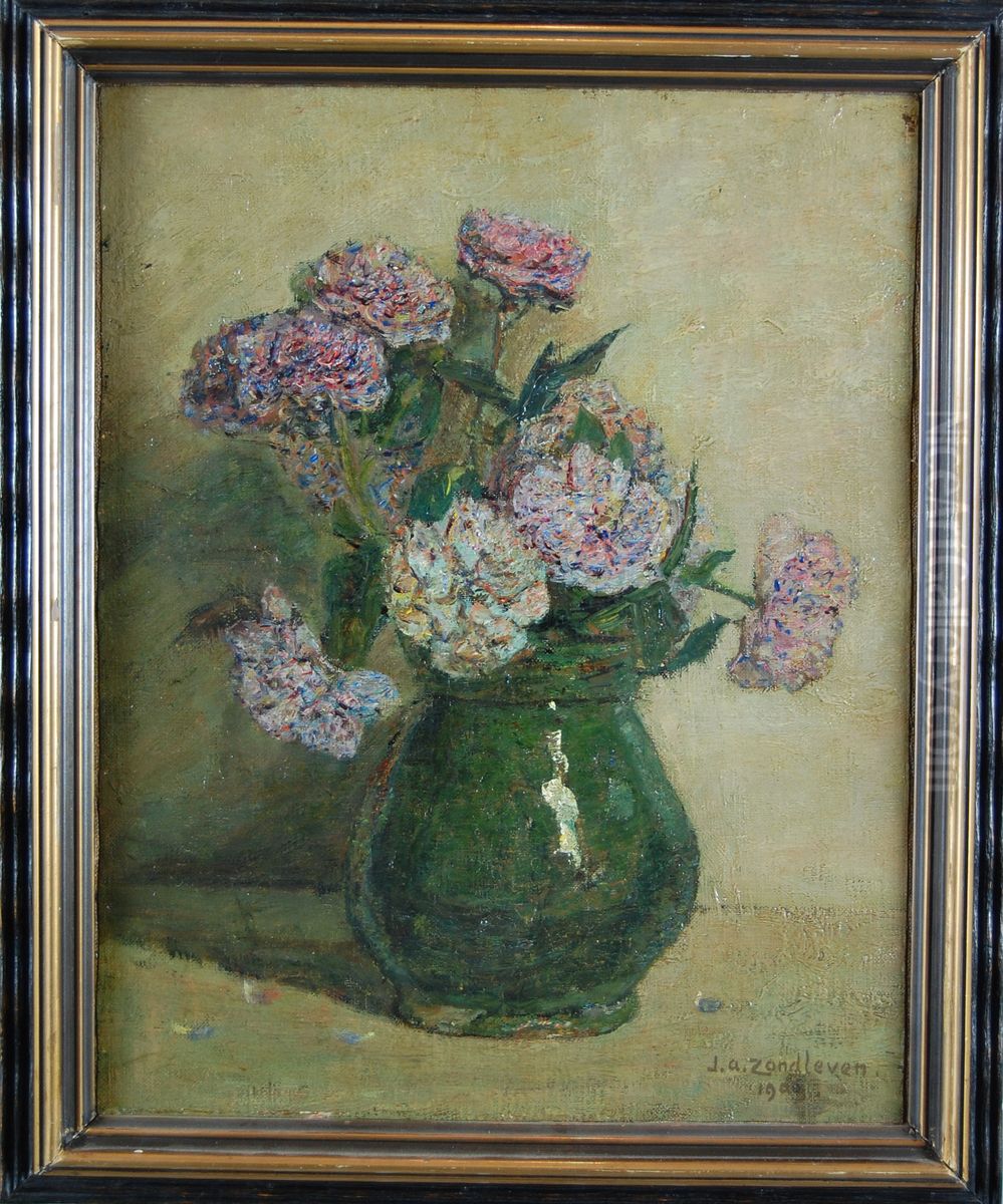 Bloemstilleven Oil Painting by Jan Adam Zandleven