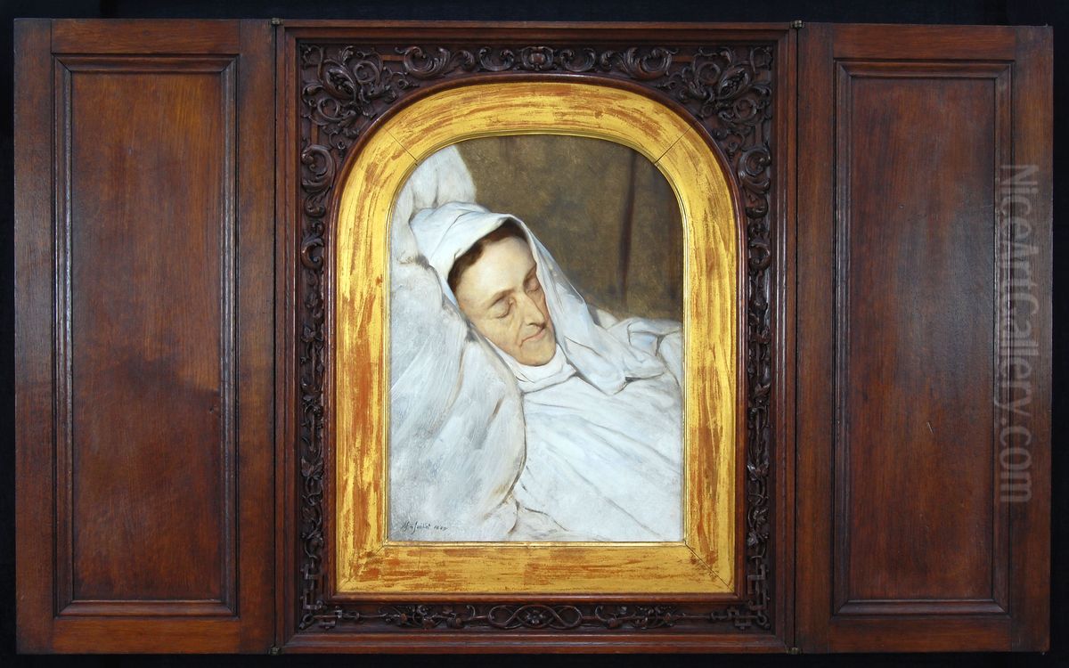 Doodsbedportret de moeder van de kunstenaar Cornelia Scheffer- Lamme Oil Painting by Ary Scheffer