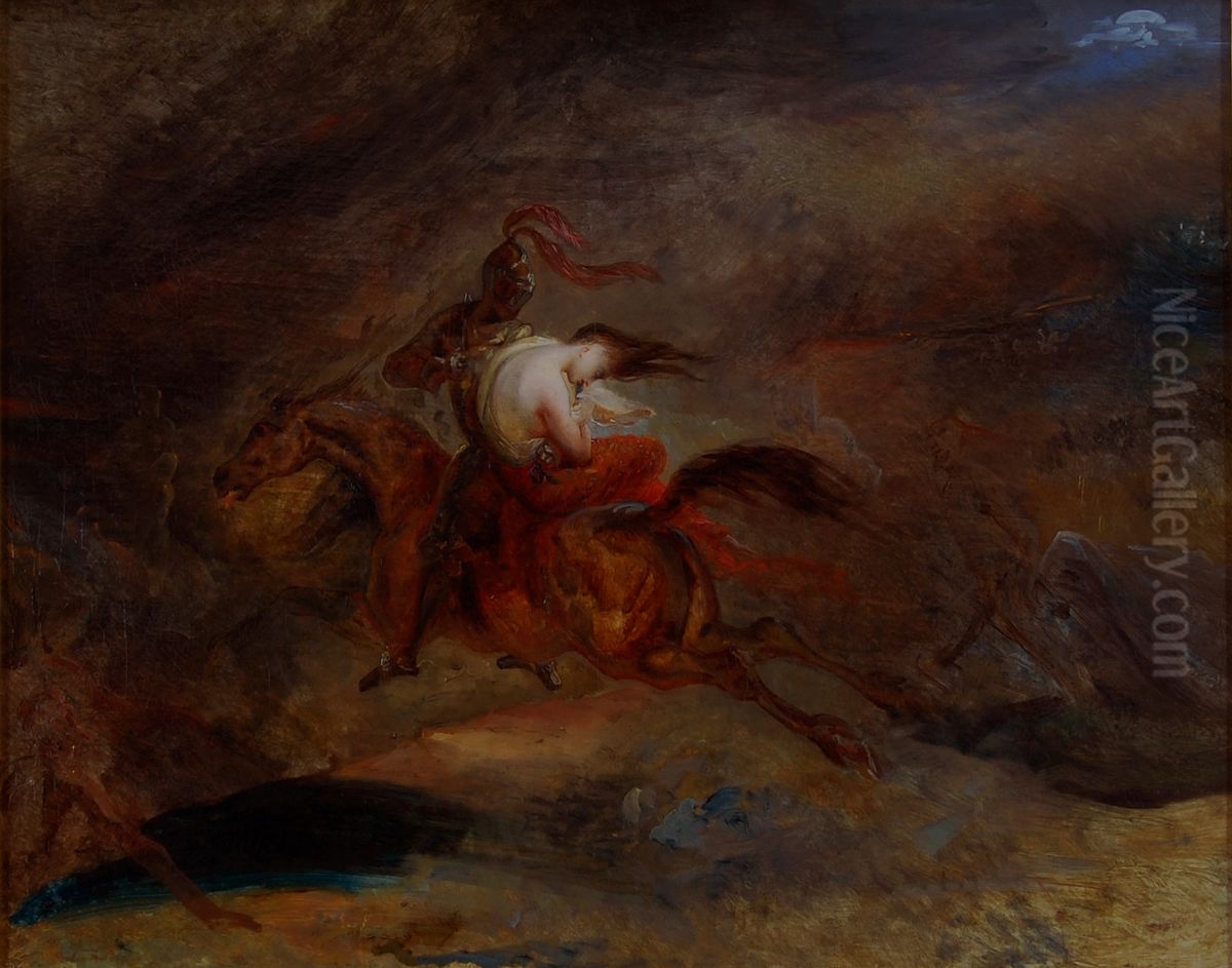 Lenore, de doden rijden snel Oil Painting by Ary Scheffer