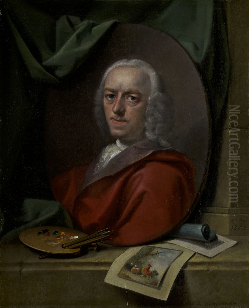 Self portrait Oil Painting by Aert Schouman