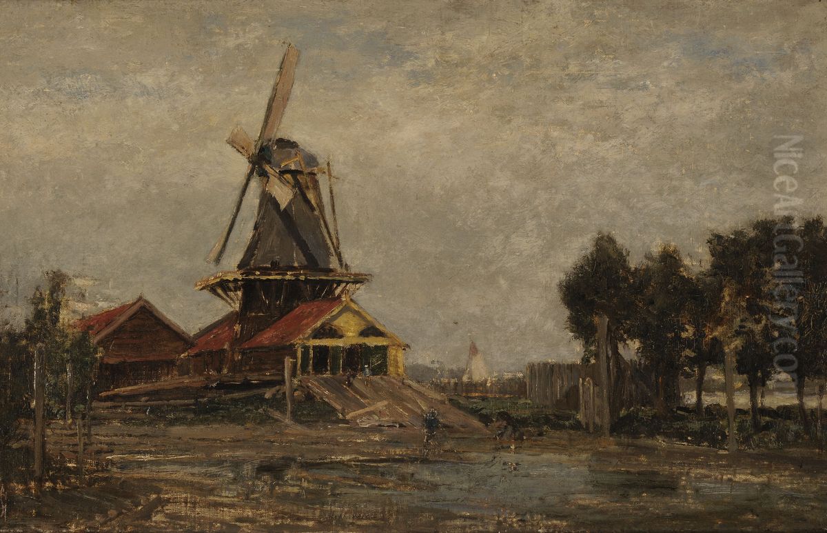 Gezicht op de Noordendijk Oil Painting by Carel Nicolaas Storm van 's-Gravesande