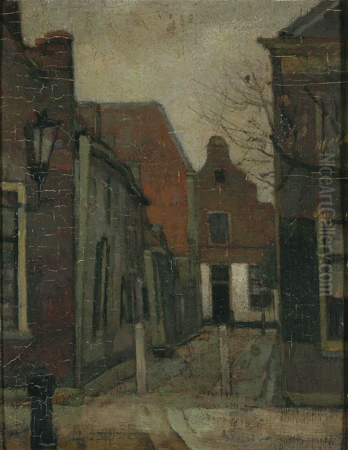 Straatje in Naarden Oil Painting by Jan Veth