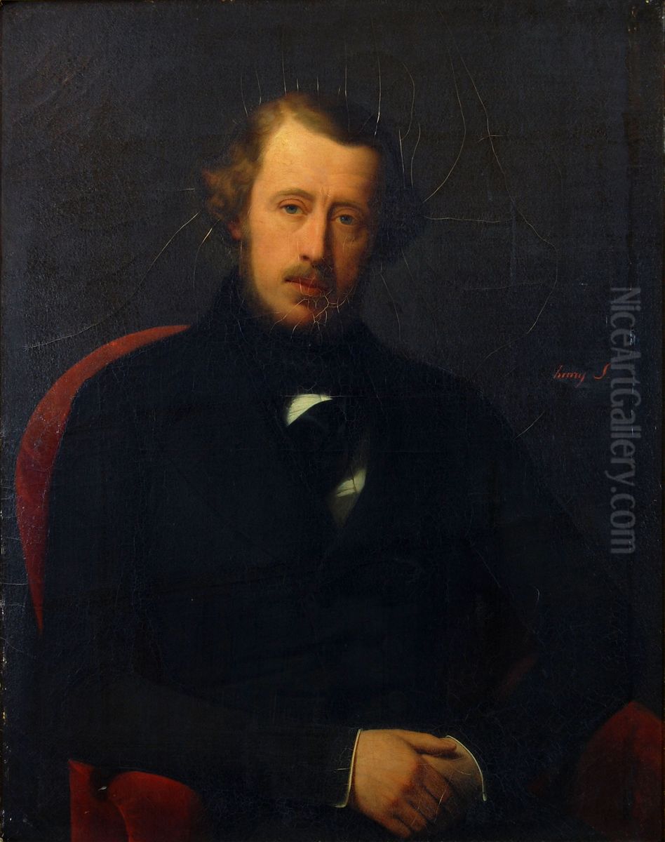 Portret van Karel Arnoldus Scheffer, omstreeks 1840 Oil Painting by Hendrik Scheffer