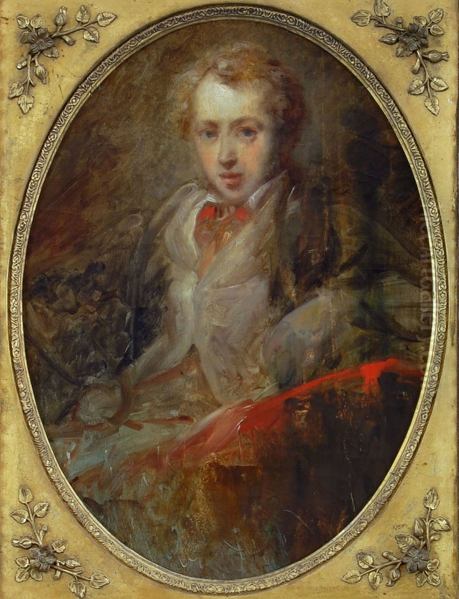 Schets voor een portret van een onbekend jongmensch Oil Painting by Ary Scheffer