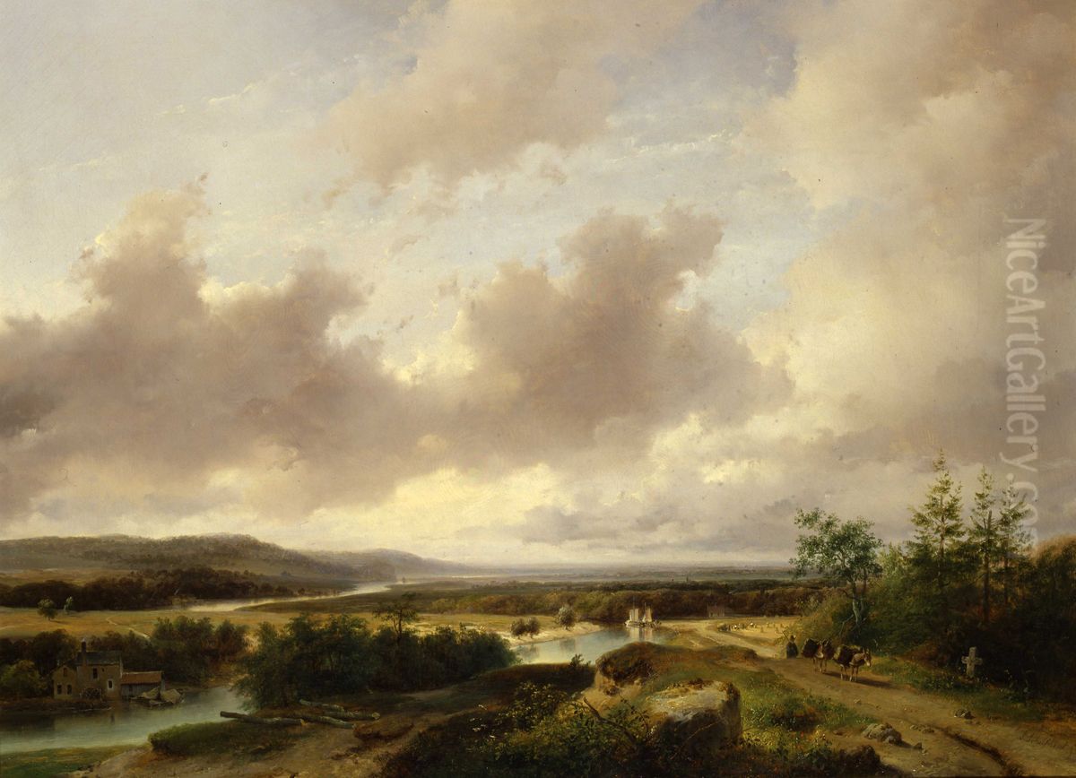 Zomerlandschap Oil Painting by Andreas Schelfhout