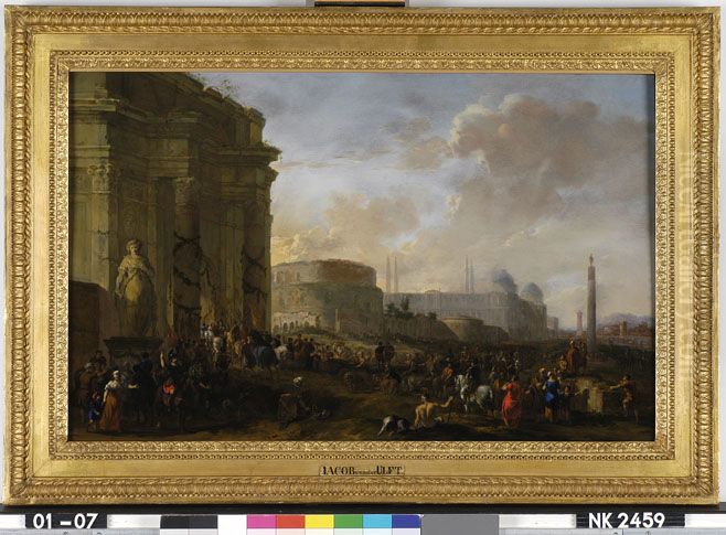 Zegetocht in een Romeinse stad Oil Painting by Jacob Van Der Ulft