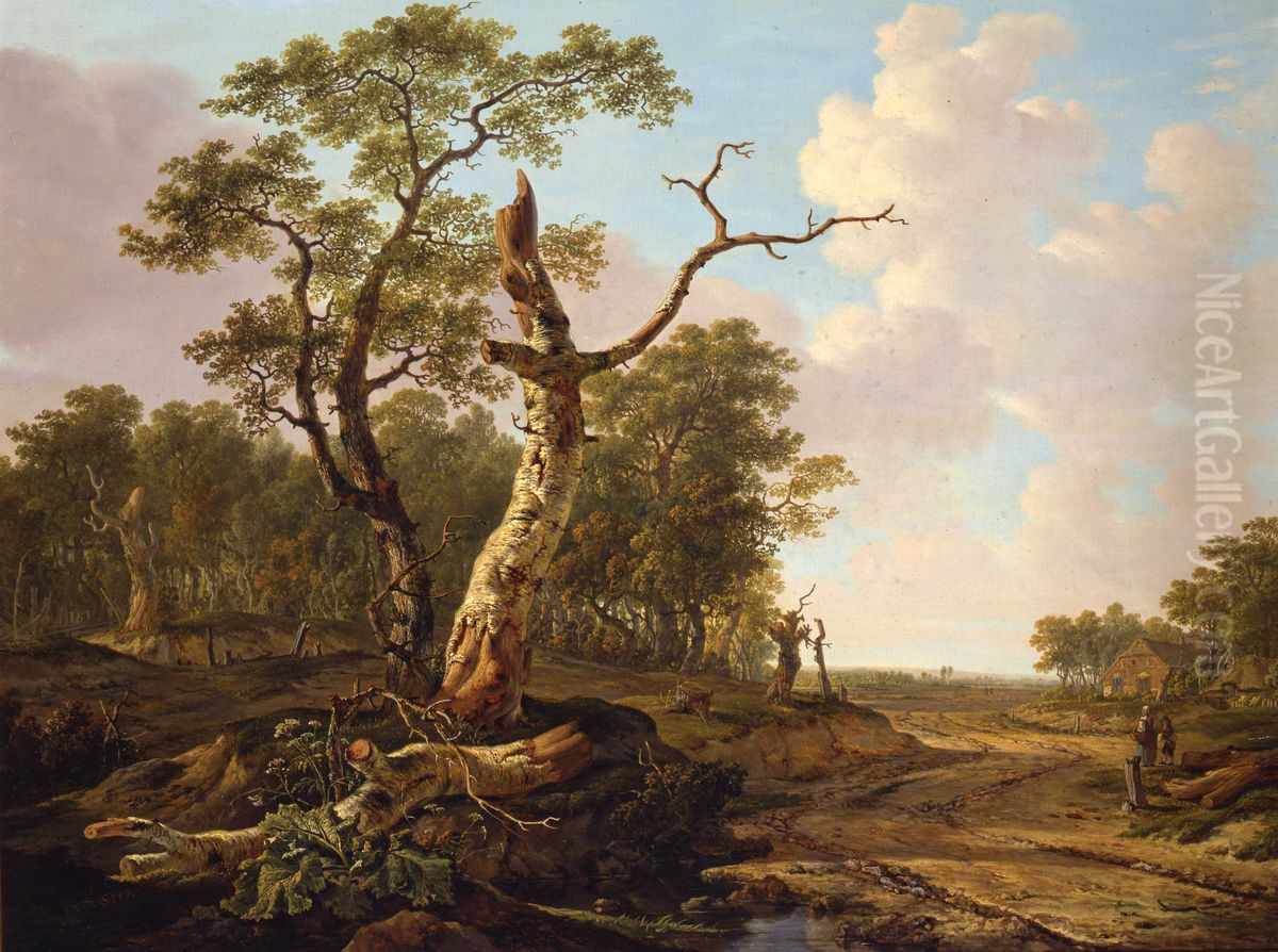 Wooded landscape Oil Painting by Jacob van Strij