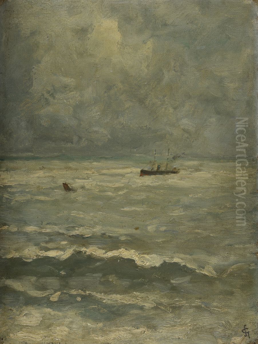 Noordzee bij Vlissingen Oil Painting by Carel Nicolaas Storm van 's-Gravesande