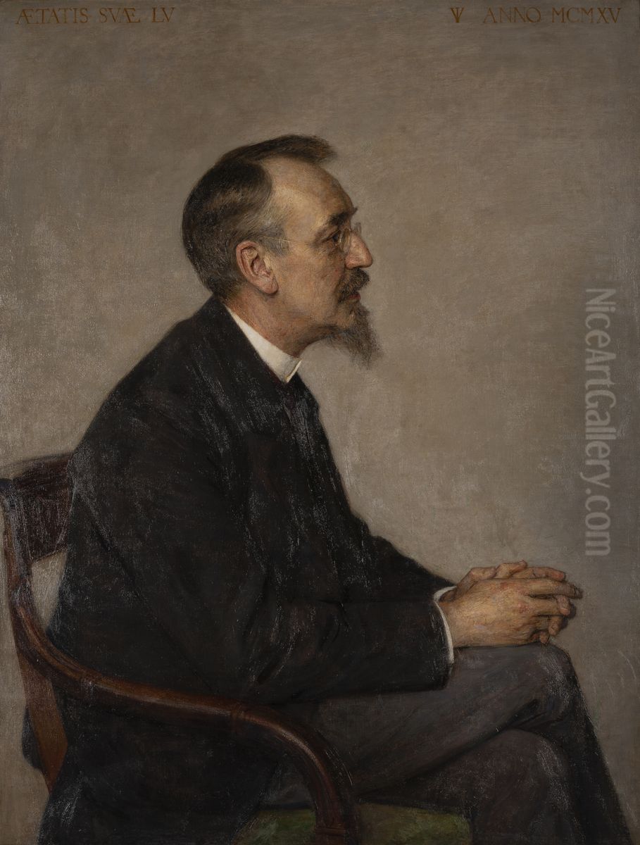 Portret van Prof. A.J. der Kinderen Oil Painting by Jan Veth