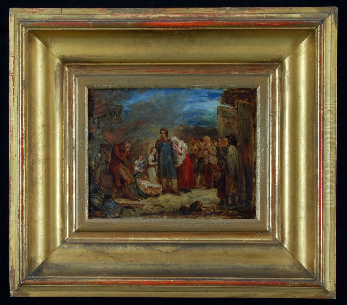 The Burnt Homestead Oil Painting by Ary Scheffer