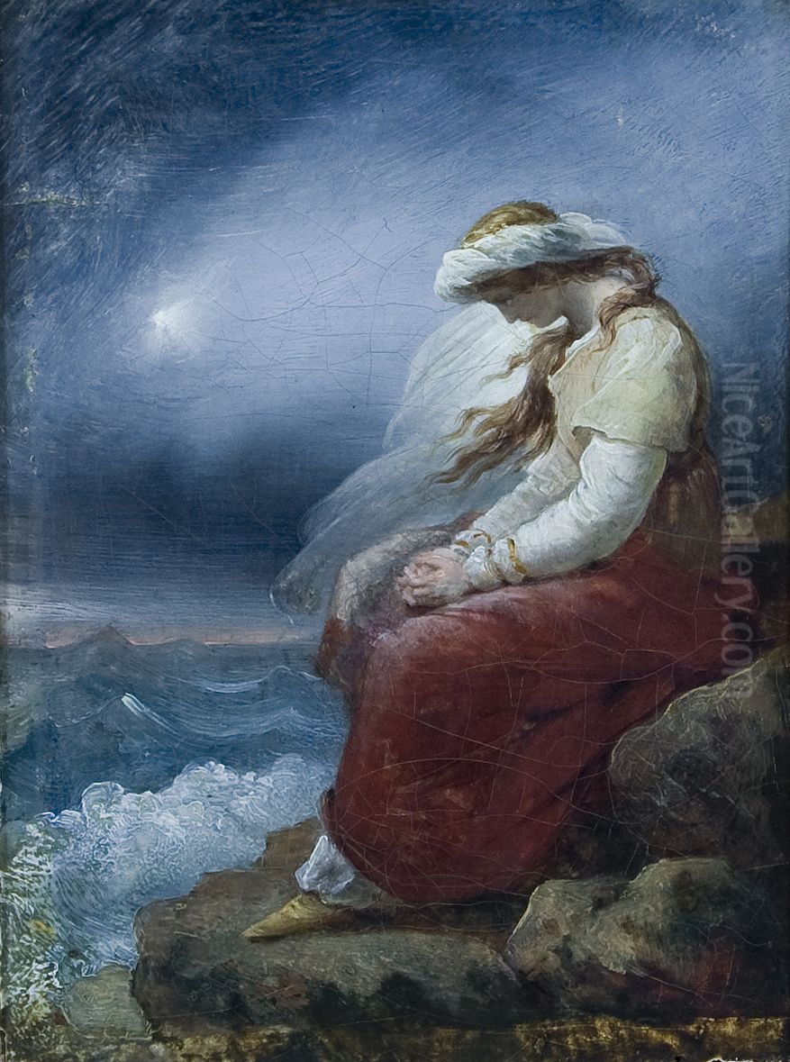 Medora on the Rock Oil Painting by Ary Scheffer