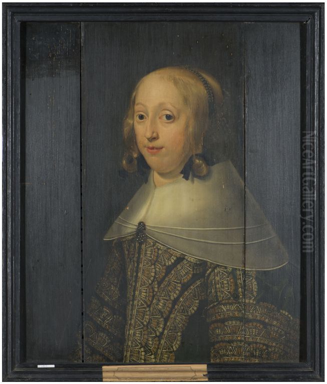 Portret van een onbekende dame Oil Painting by Wybrand de Geest