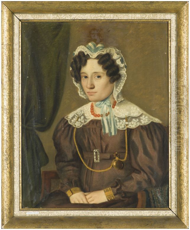 Portret van een dame Oil Painting by Willem Bartel Van Der Kooi