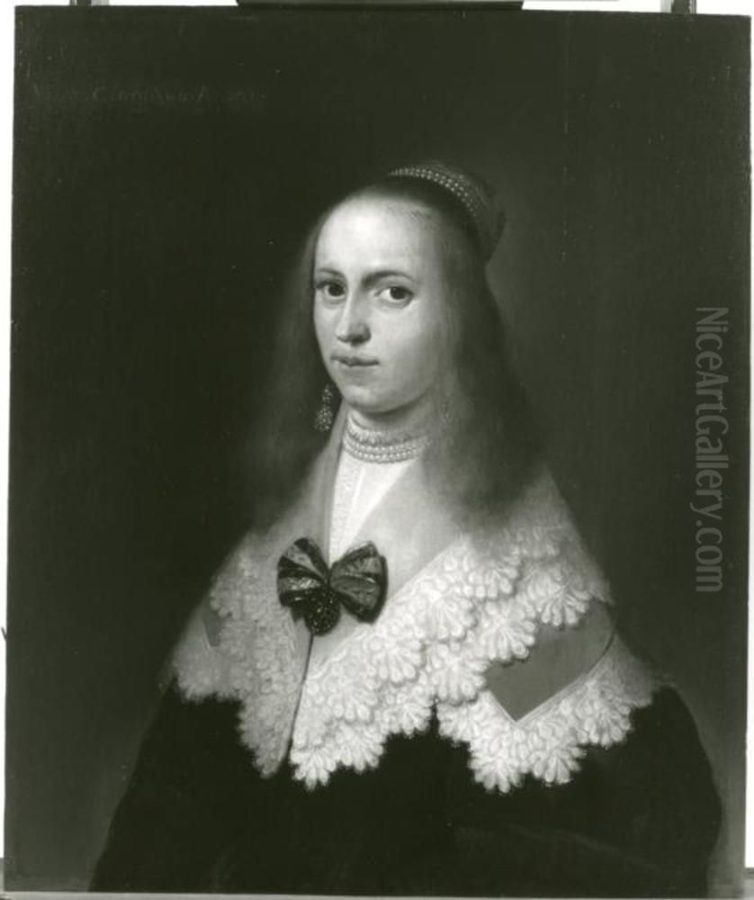Portrait of Clara Joachimsdr. van Andree (?-1697) Oil Painting by Jan de Stomme
