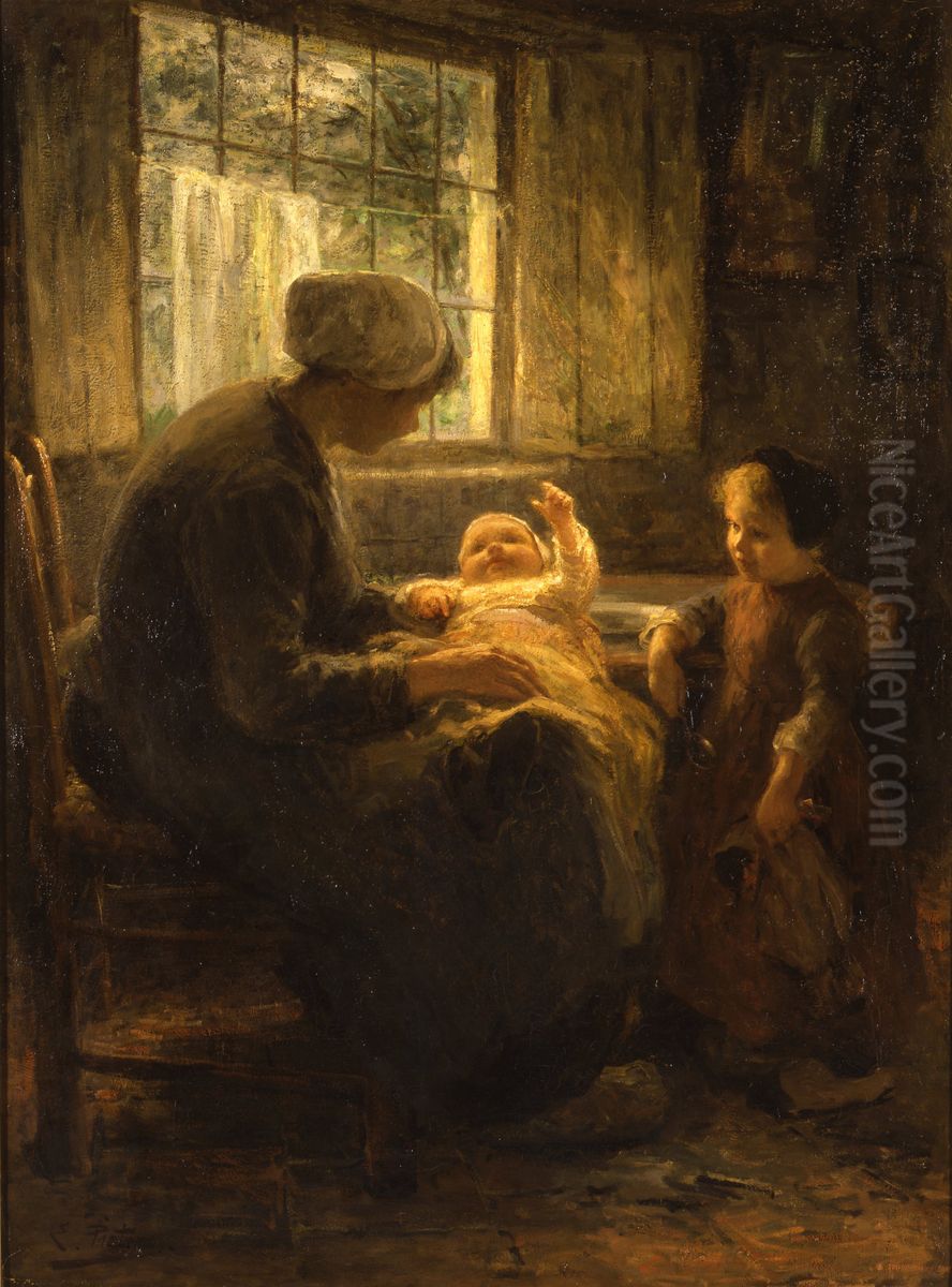 Moederzorg Oil Painting by Evert Pieters