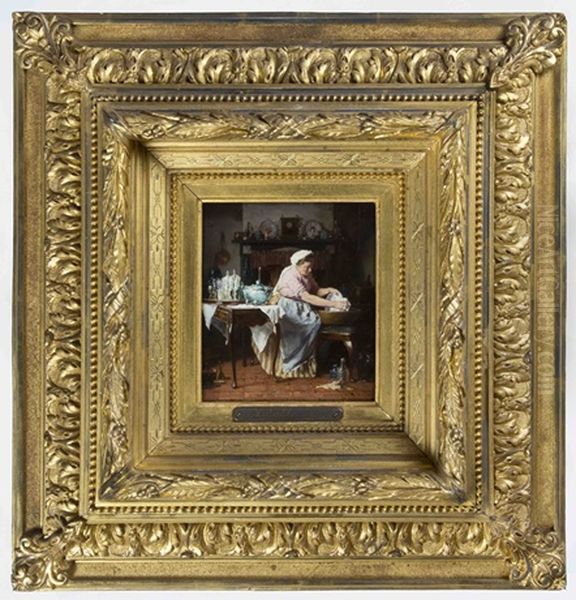 Aan de afwas Oil Painting by Alexander Hugo Bakker Korff