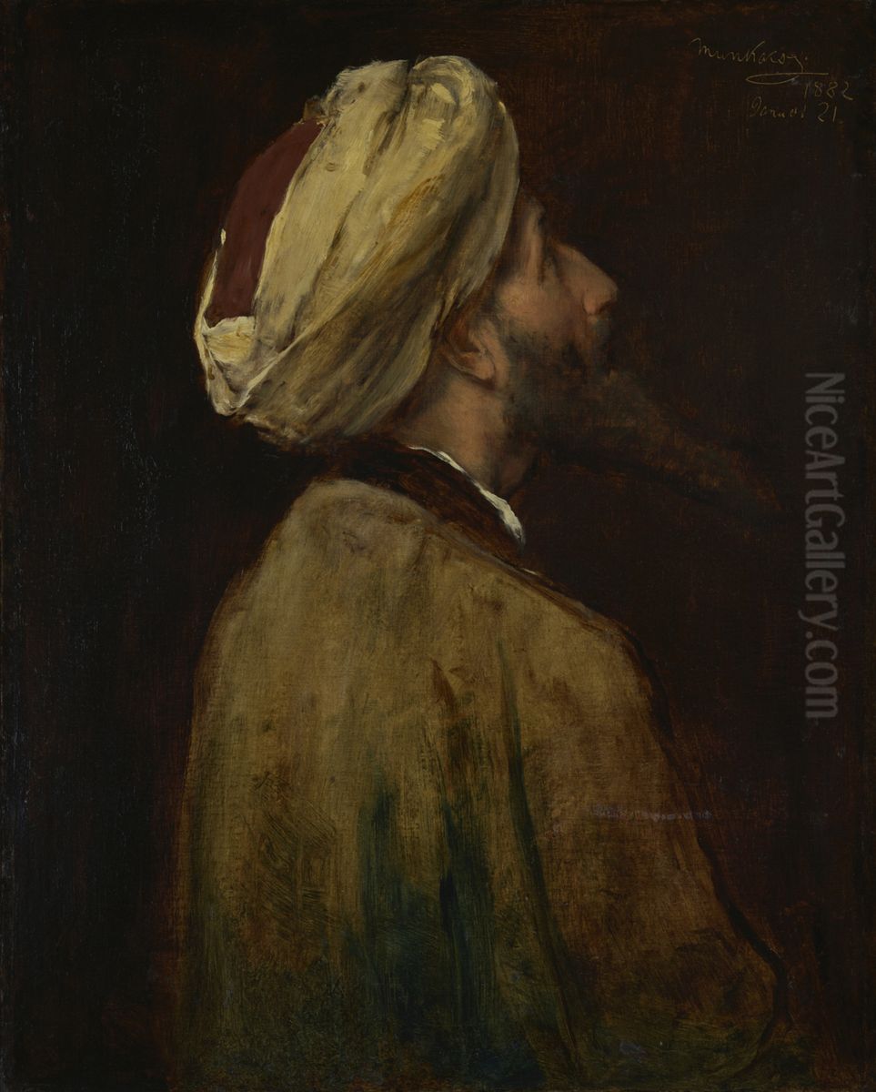 Biddende Leviet Oil Painting by Mihaly Munkacsy