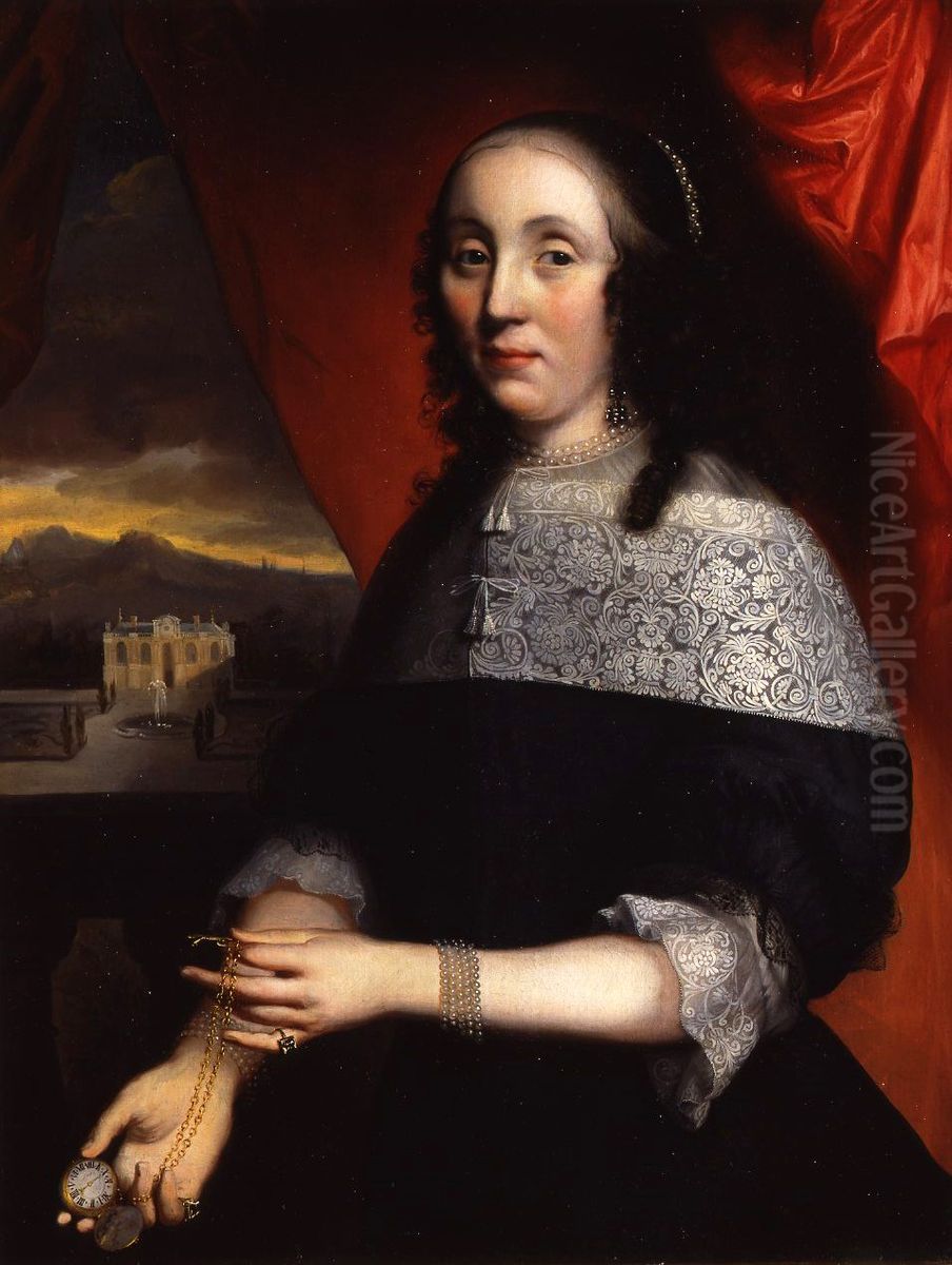 Portrait of Maria van der Graeff (1643-1702) Oil Painting by Jacob Levecq