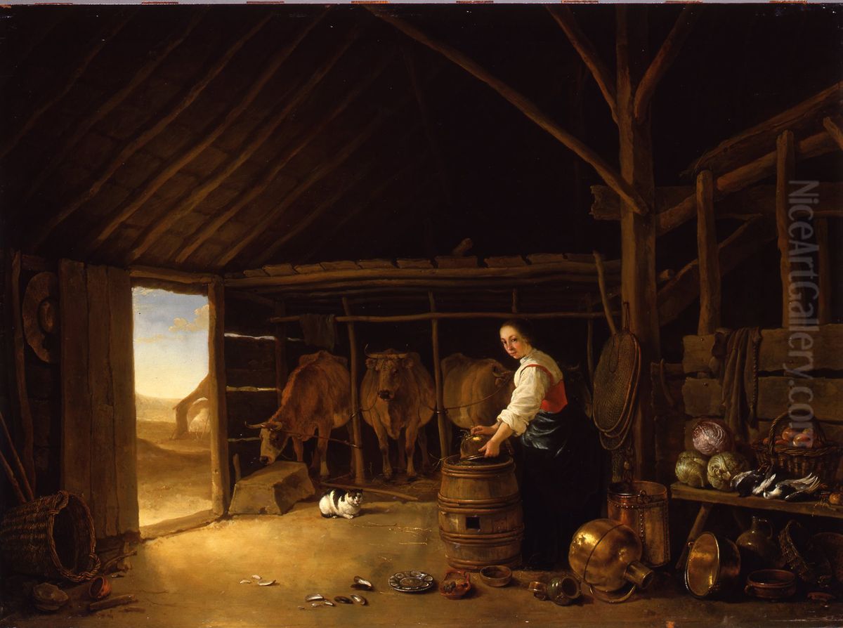 Interior of a Stable Oil Painting by Aelbert Cuyp