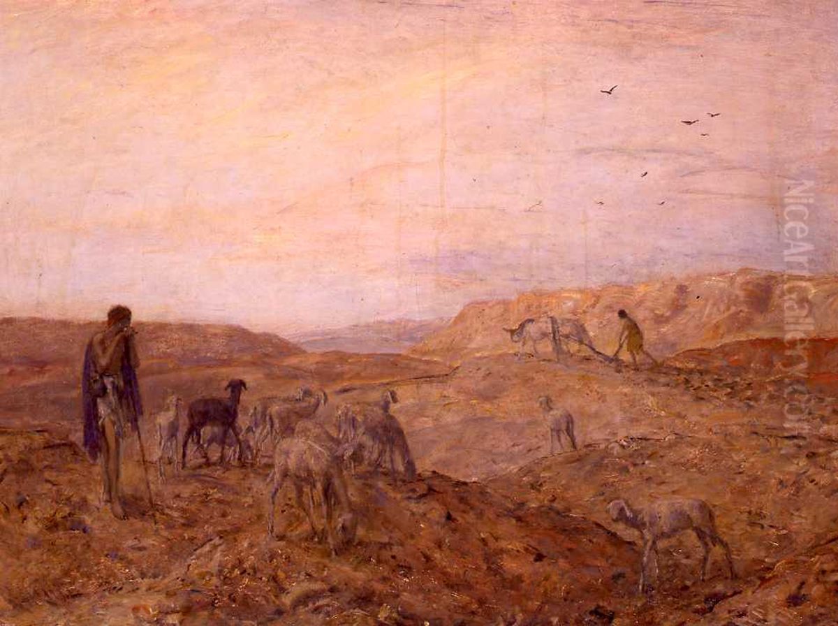 Kain en Abel Oil Painting by Marius Bauer