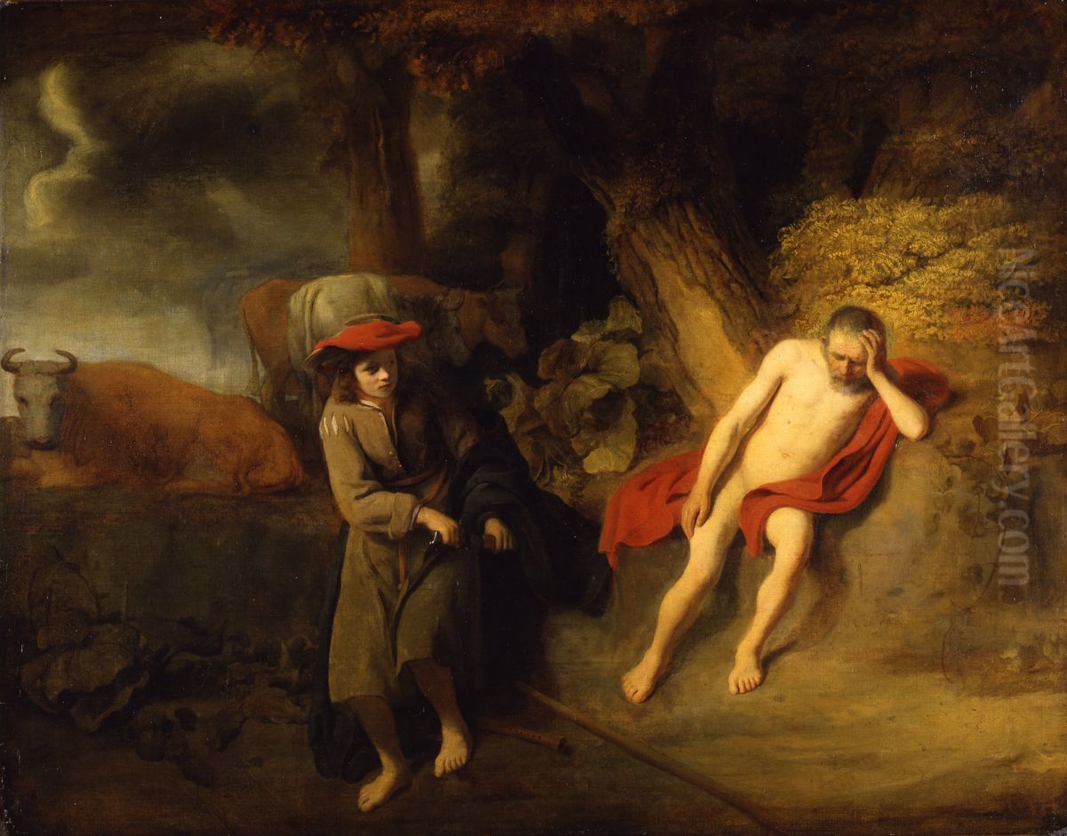 Mercury in the act of beheading the sleeping Argus, guard of Io Oil Painting by Cornelis Bisschop