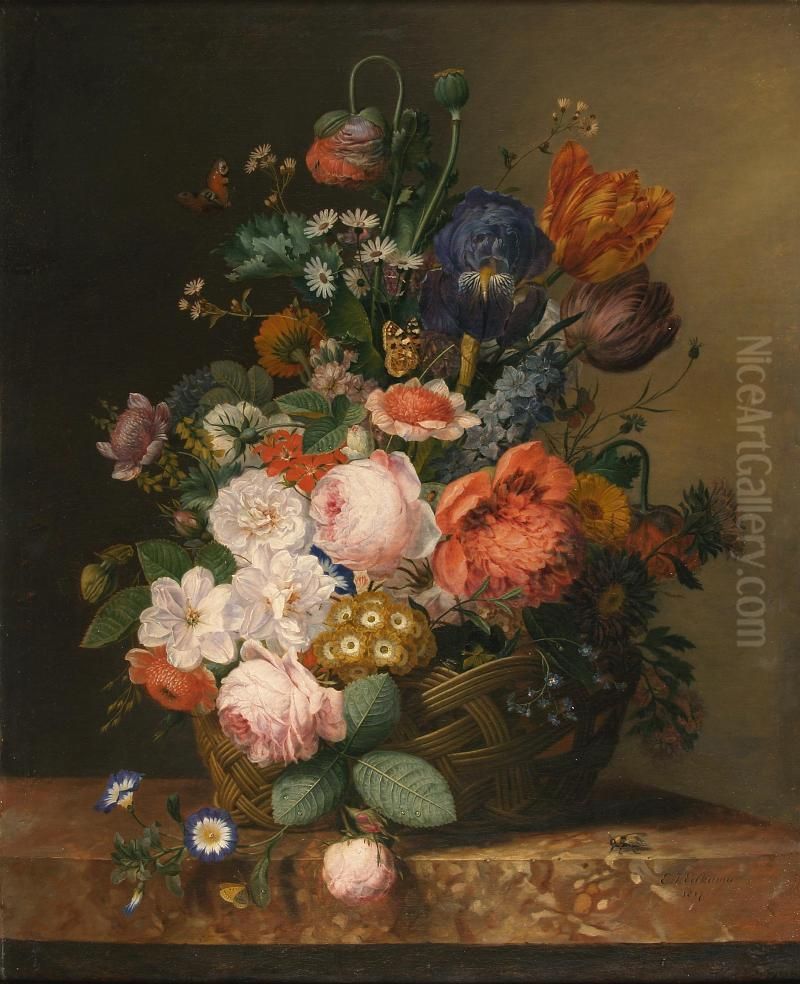 Stilleven met bloemen Oil Painting by Eelke Jelles Eelkema