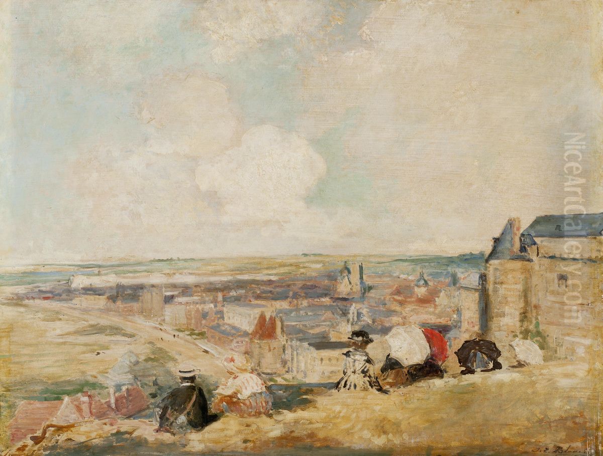 Vue de Dieppe du haut des falaises Oil Painting by Jacques-Emile Blanche