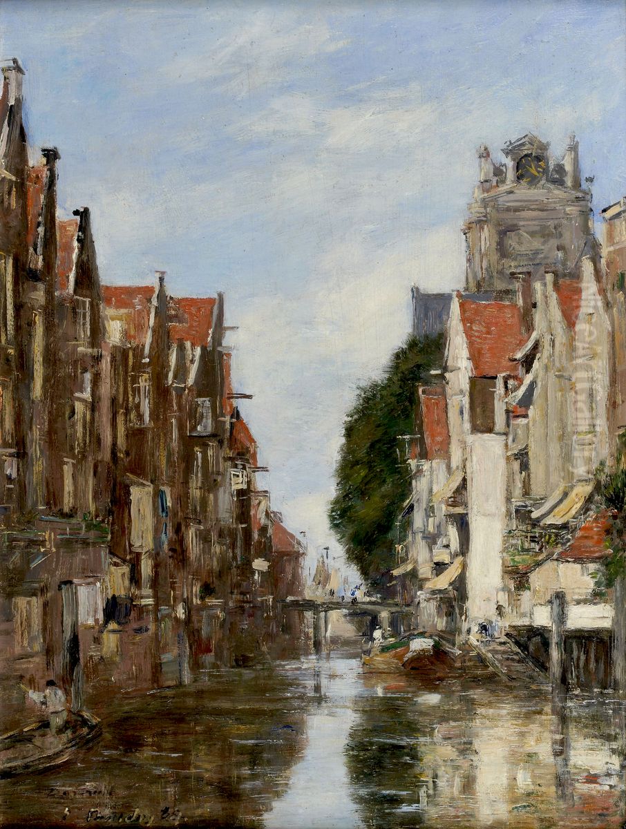 Gezicht in de Voorstraatshaven te Dordrecht Oil Painting by Eugene Louis Boudin