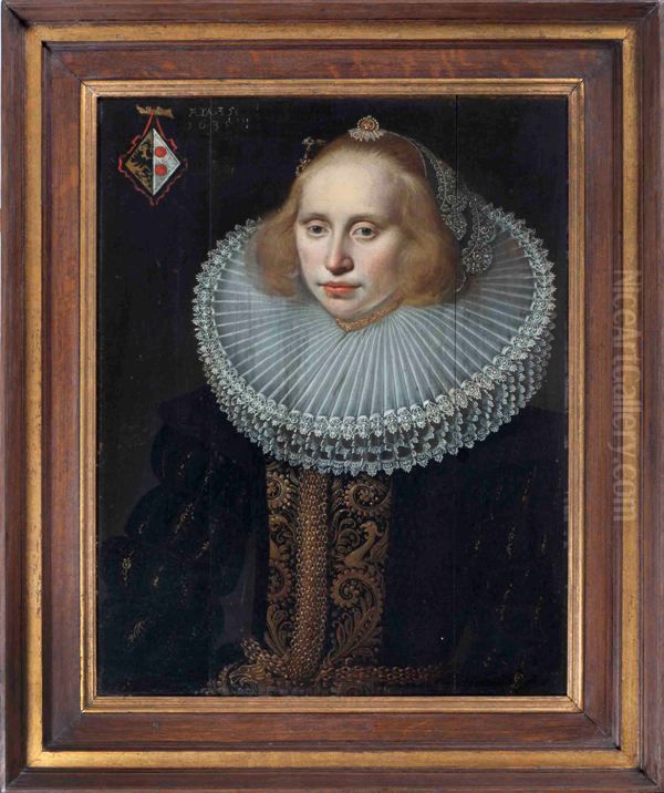 Portret van Geerteke van Scheltinga Oil Painting by Jan de Stomme